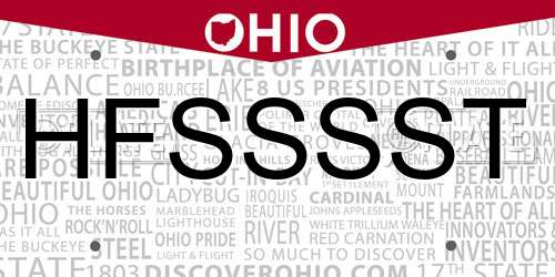 HFSSSST Ohio License Plate