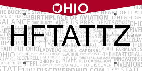 HFTATTZ Ohio License Plate