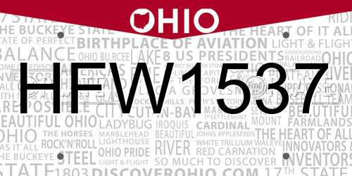 HFW1537 Ohio License Plate