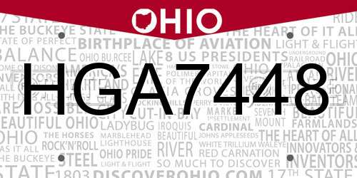 HGA7448 Ohio License Plate