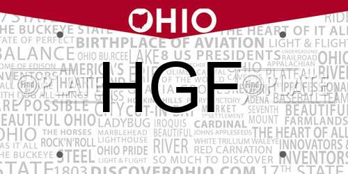HGF Ohio License Plate