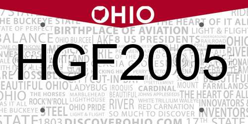 HGF2005 Ohio License Plate
