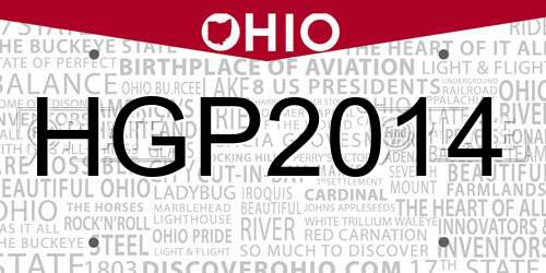 HGP2014 Ohio License Plate