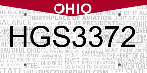 HGS3372 Ohio License Plate