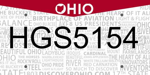 HGS5154 Ohio License Plate