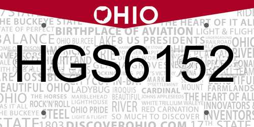 HGS6152 Ohio License Plate