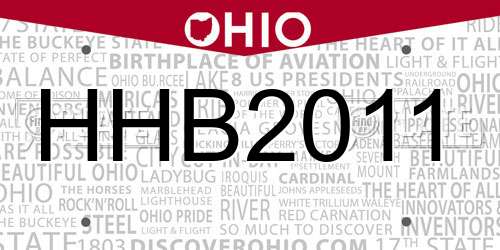 HHB2011 Ohio License Plate