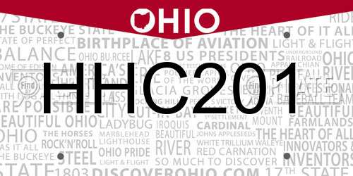 HHC201 Ohio License Plate