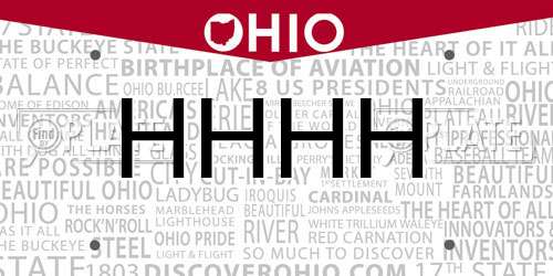 HHHH Ohio License Plate
