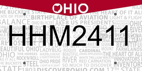 HHM2411 Ohio License Plate
