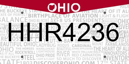 HHR4236 Ohio License Plate