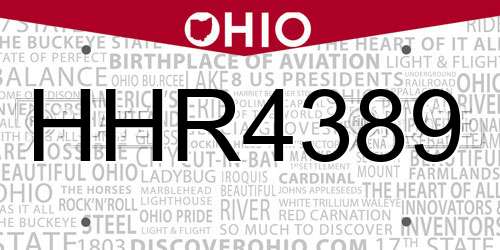 HHR4389 Ohio License Plate