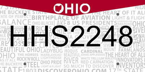 HHS2248 Ohio License Plate
