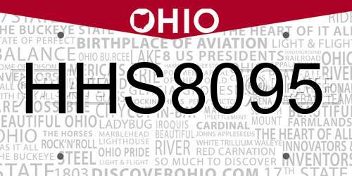 HHS8095 Ohio License Plate