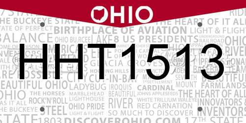 HHT1513 Ohio License Plate