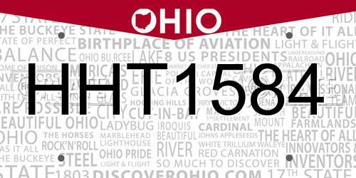HHT1584 Ohio License Plate