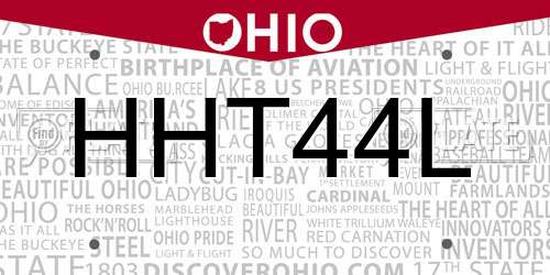 HHT44L Ohio License Plate