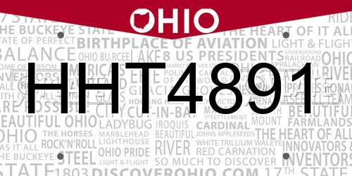 HHT4891 Ohio License Plate