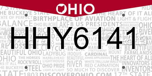 HHY6141 Ohio License Plate