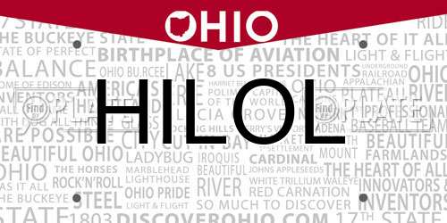 HILOL Ohio License Plate