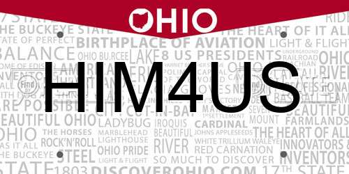HIM4US Ohio License Plate