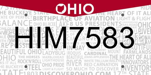 HIM7583 Ohio License Plate