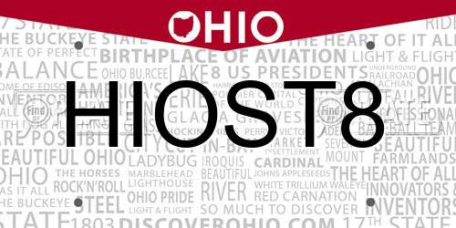 HIOST8 Ohio License Plate
