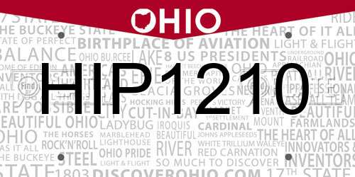 HIP1210 Ohio License Plate
