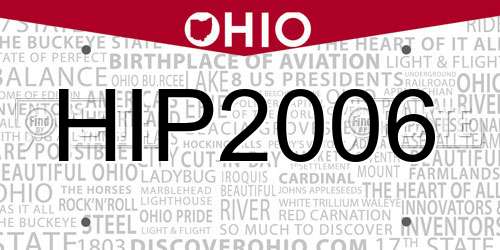 HIP2006 Ohio License Plate