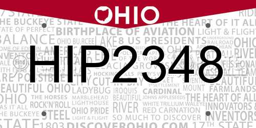 HIP2348 Ohio License Plate