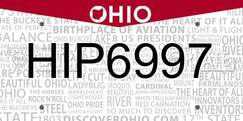 HIP6997 Ohio License Plate