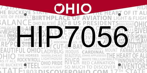 HIP7056 Ohio License Plate