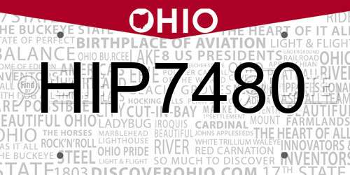 HIP7480 Ohio License Plate