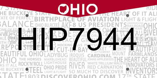 HIP7944 Ohio License Plate