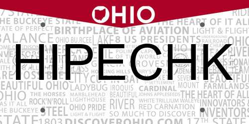 HIPECHK Ohio License Plate