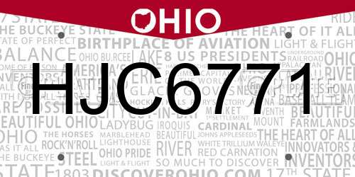 HJC6771 Ohio License Plate