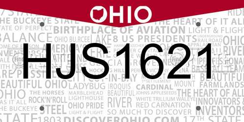 HJS1621 Ohio License Plate