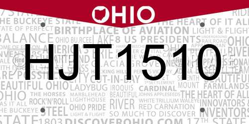 HJT1510 Ohio License Plate