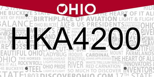 HKA4200 Ohio License Plate