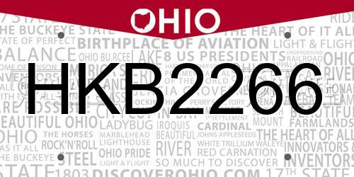 HKB2266 Ohio License Plate
