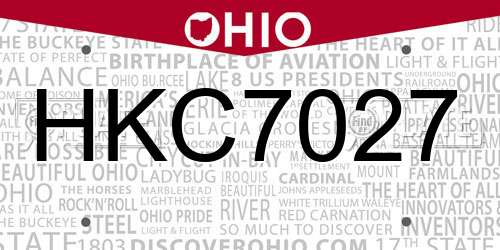 HKC7027 Ohio License Plate