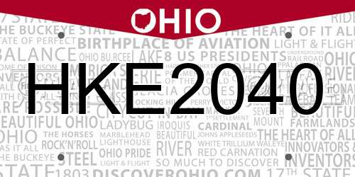 HKE2040 Ohio License Plate