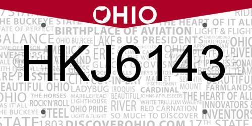 HKJ6143 Ohio License Plate