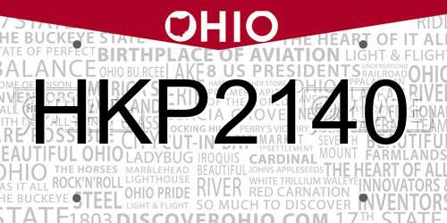 HKP2140 Ohio License Plate