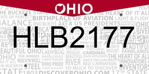 HLB2177 Ohio License Plate