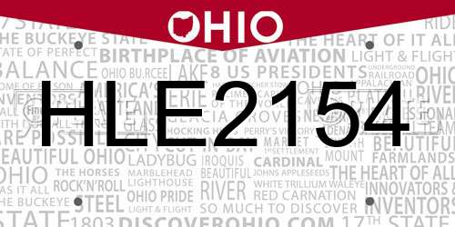 HLE2154 Ohio License Plate