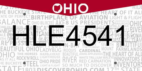 HLE4541 Ohio License Plate