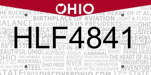 HLF4841 Ohio License Plate