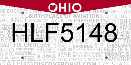 HLF5148 Ohio License Plate
