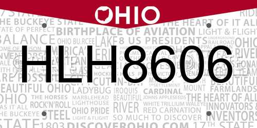 HLH8606 Ohio License Plate